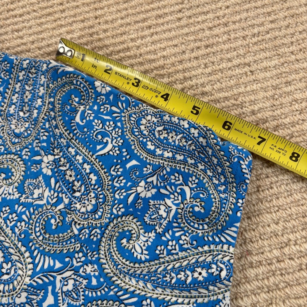 J. Jill Shift Dress Womens XL Blue Paisley Boho Mod Coastal Cotton Blend - Picture 9 of 13